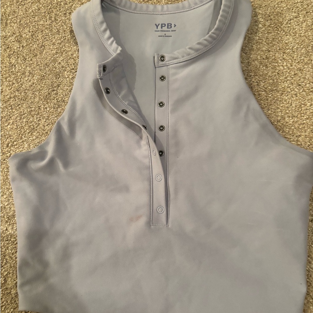 YPB Abercrombie & Fitch Women's Light Gray Sleeveless Top racerback Size S